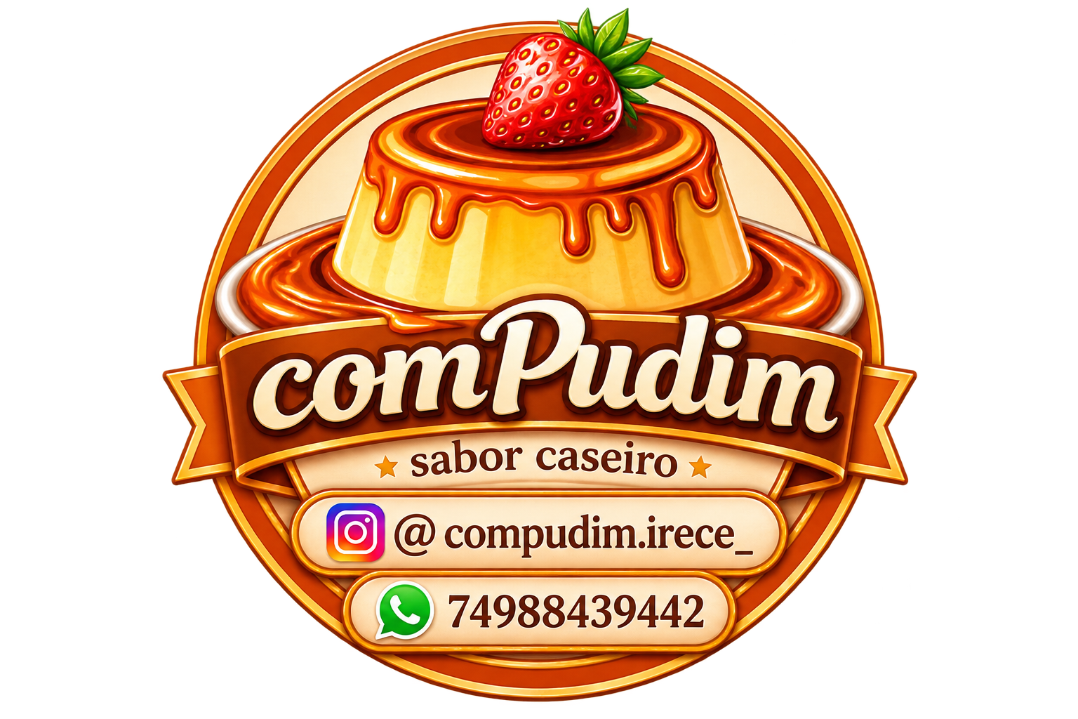 Logo ComPudim sabor caseiro